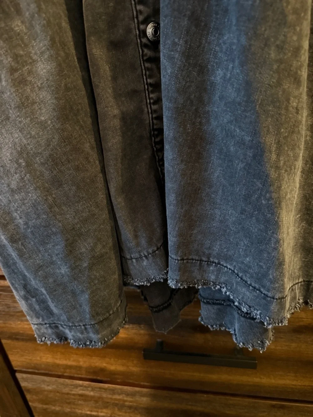 Free People Washed Black Longline Jean Dress - Picture 7 of 7